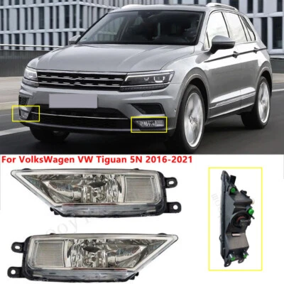 1 Pair New Front Bumper Fog Lamp With Bulbs For VolksWagen Tiguan 5N  2016-2021 - Imagem 1 de 4