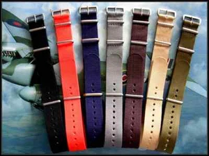 Strap Watch Band G10 Ballistic Nylon Military RAF Stitched Bond IW SUISSE - Picture 1 of 22