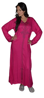 Blusa Caftan Kaftan feita à mão Djellaba Jellaba Abaya africana marroquina X-grande - Imagem 1 de 4