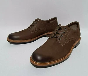 ZAPATOS PARA HOMBRE CLARKS MELSHIRE LISOS DE PRECIO DE VENTA SUGERIDO POR £ 80 MARRÓN NOBUCK CUERO DERBY BROGUE - Imagen 1 de 7