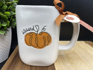 Rae Dunn by Magenta “Blessed" with Orange Harvest Pumpkin 20oz Mug NEW - Picture 1 of 6