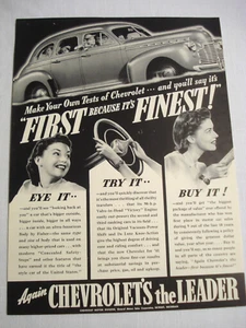 1941 ganzseitige Chevy Anzeige "Wieder Chevrolet's The Leader" - Bild 1 von 1