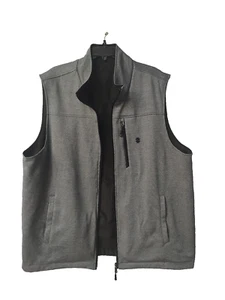 IZOD Jacket Men's Gray Black Fleece Lined Reversible Vest Gorpcore Outdoor XL - Picture 1 of 14