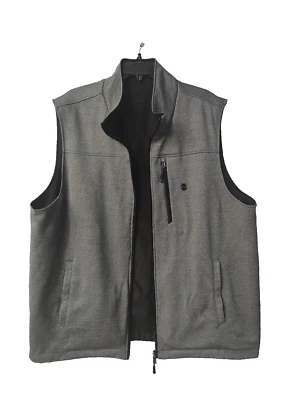IZOD Jacket Men's Gray Black Fleece Lined Reversible Vest Gorpcore Outdoor XL - Image 1 of 4