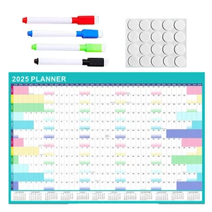 2025 Dry Erase Planner Calendar with Marker Pens 2025 Wall Calendar - Picture 1 of 12