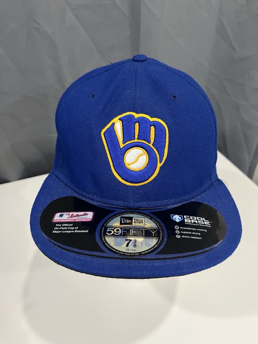 New Era Milwaukee Brewers 7 3/8 Size MLB Fan Apparel New Era Milwaukee Brewers 7 3/8 Size MLB Fan Apparel