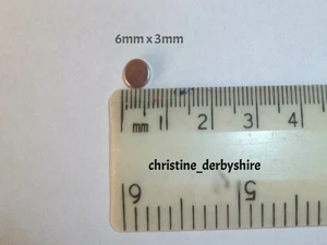 2 x IMANES FUERTES DE TIERRAS RARAS NEODIMIO RENACIDO/MANIQUÍ/ARTESANÍA 6 mm X 3 mm - Imagen 1 de 1