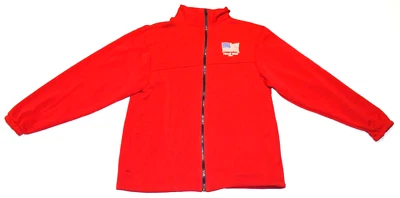 Equipo Olímpico EE. UU. Rojo Manga Larga Cremallera Abrigo Chaqueta Unisex Adulto Mediano Polar Foto 1 de 4