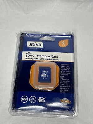Ativa 4GB SDHC Memory Card NIB - Image 1 of 4