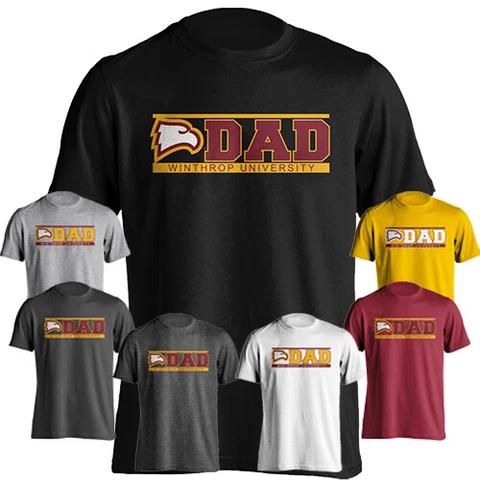 Winthrop University Eagles Dad Logo Short Sleeve T-Shirt Father Tee Cover