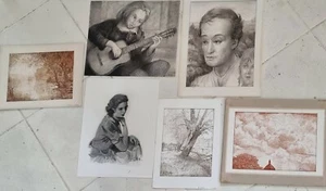 ancien lot de 6 dessins au crayon Gilbert Maurice HUBIN (1904-1982) - Bild 1 von 12