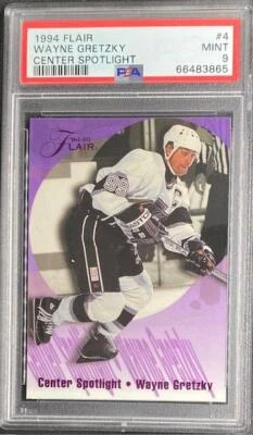 Wayne Gretzky 1994 Flair Center Spotlight #4 Los Angeles Kings - PSA 9 - Image 1 of 2
