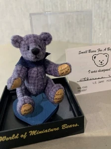 MUNDO DE OSOS MINIATURA OSO A CUADROS AZUL CON ESTUCHE PERFECTO - Imagen 1 de 6