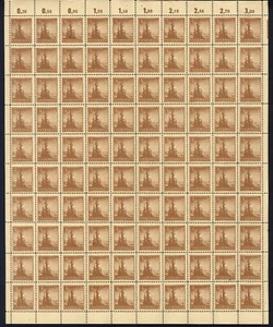 3 Pf Thür. p1-Papier im Bogen mit IV, V und VI, postfrisch, Mi: ca. 260,- - Bild 1 von 1