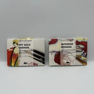 LOTE de 2 libros para colorear postales japonesas: moda y diseños Art Deco - Imagen 1 de 6