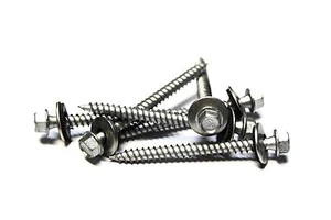 (500) Tornillos de techo de cabeza hexagonal de 9x2 con lavadora de neopreno (abrigo meteorológico) - Imagen 1 de 2