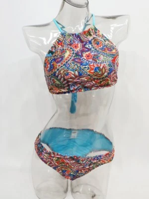 Mossimo Paisley Conjunto de 2 Piezas Paisley Cuello Alto Bikini Parte Superior e Inferior Traje de Baño #1811 Foto 1 de 4