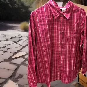 Camisa para mujer Blair estilo occidental a rayas de algodón con botones talla 2XL multicolor - Imagen 1 de 5