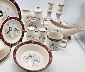 Offener Bestand: Royal Seasons Schneemänner Steinzeug Weihnachtsgeschirr Servicegeschirr RN1 - Bild 1 von 78