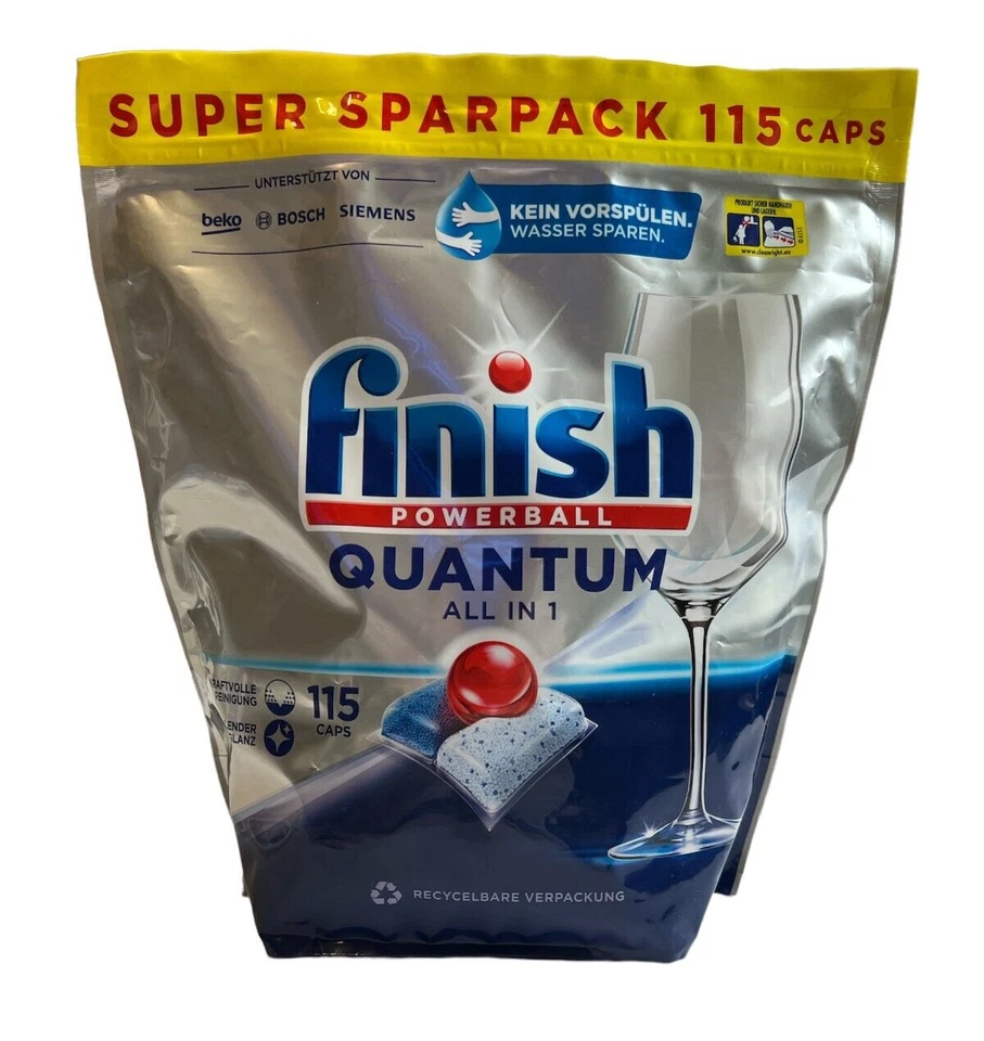 Finish Powerball Quantum All in 1 Geschirrspül-Tabs Super Sparpack 115 Tabs - Bild 1 von 1