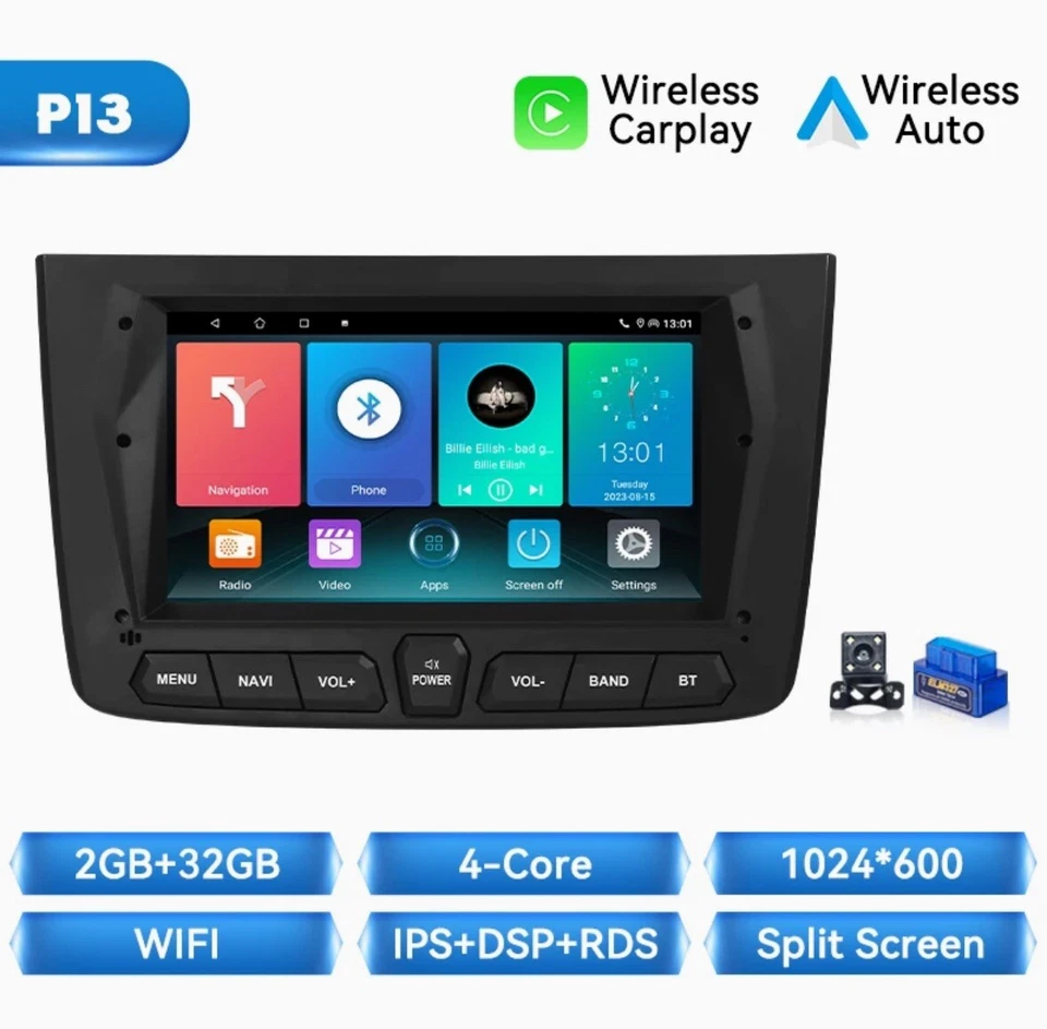 Autoradio Alfa Romeo Mito 2008-2012 Carplay-Androidauto 2GB+ 32GB, Trasera + OBD - Imagen 1 de 4