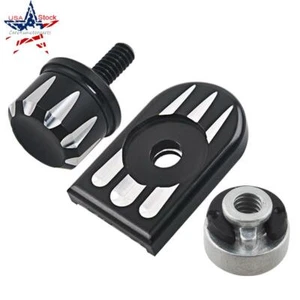 Rear Seat Bolt Screw Nut Seat Tab Cover Kit for Harley Sportster 1200 883 Black - Picture 1 of 12