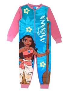 Mädchen Moana 1Onesie Einteiler Pyjama Reißverschluss rosa Schlafanzug 18 Monate - 10 Jahre - Bild 1 von 5
