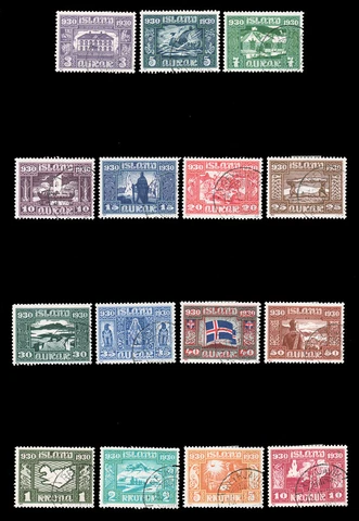 Iceland #Mi125-Mi139 Used CV€650.00 1930 Althing Parliament [152-166] Cover