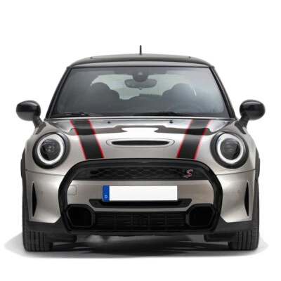 Calcomanías adhesivas negras-rojas para capó capó capó coche rayas para escotilla MINI Cooper F55 F56 Foto 1 de 4