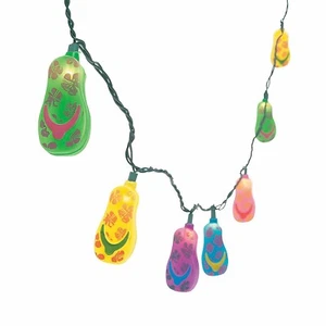 Flip Flops Party Lights - Tiki Bar String Light Set - Plug In - Luau Pool Summer - Picture 1 of 3