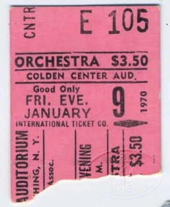 Boleto de concierto The Band 1970 Robbie Robertson Flushing NY - Imagen 1 de 1
