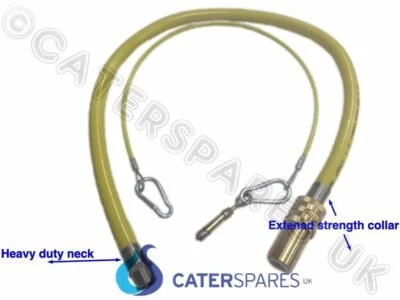 CATERSPARES UK CATERHOSE COMMERCIAL CATERING YELLOW GAS HOSE FLEX 1/2 1.5 METER 1500MM
