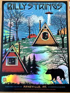 AUTHENTIC Billy Strings Rainbow Foil AP Poster Asheville NC Feb6-8 2025 S/N #/30 - Picture 1 of 7