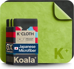 Koala Linsenreinigungstuch | Japanische Mikrofaser | 6er Pack, Schwarz / Grün  - Bild 1 von 9
