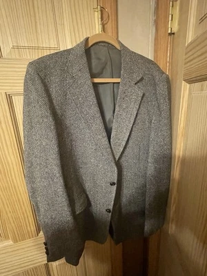 1970s ? Black Sport Jacket VTG Mens Suit Jacket Rockabilly Wool JCPenney Lot #2 - Image 1 of 4