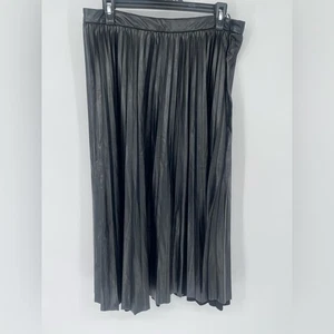 Eleganter schwarzer Faltenrock Leder - Bild 1 von 7
