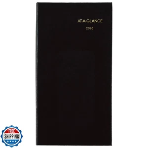 AT-A-GLANCE 2026 Tagebuch, feines Tagebuch, wöchentlich und monatlich, 3" x 6", Taschenformat, - Bild 1 von 5