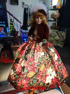 Porcelain Doll Lamp Hoop Skirt 20×15" Beautiful Lamp *WORKING* - Picture 1 of 18