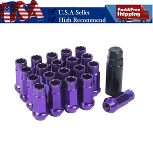20 Muteki SR48 Extended Open Ended Racing Lug Nut Nuts Chrome Purple 12x1.50mm - Picture 1 of 3