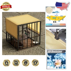 Paño de sombra beige portátil de 9' x 11' con ojales - Ideal para perreras para perros - Imagen 1 de 10
