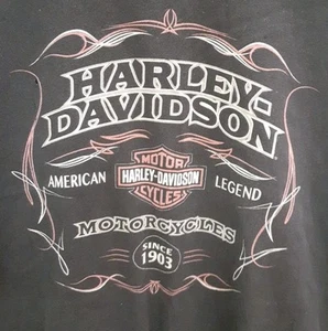 T-shirt Harley Davidson taglia L nera maniche corte logo grafica fronte e retro - Foto 1 di 5