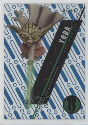 2016 Topps Star Wars High Tek Form Pattern 1 Blue Rainbow Foil 4/99 Yoda 1cc7 - Image 1 of 3