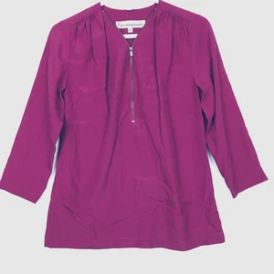 Blusa G by Giuliana Rancic púrpura cremallera frontal ligera para mujer talla XS - Imagen 1 de 10