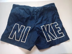 Nike Blue Swimming Shorts Vintage 90s Large Spell Out - Picture 1 of 12