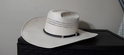 ATWOOD STRAW COWBOY HAT 7 3/8: CATTLEMEN PINCH - Image 1 of 4