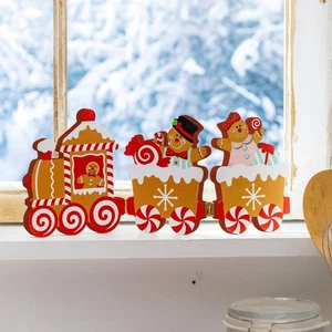 Baking Spirits Bright Table D?cor Gingerbread Train Wood, 11.25"L - Picture 1 of 3