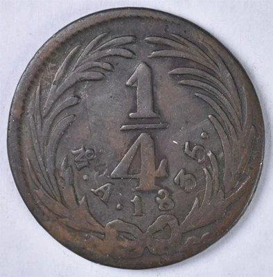 México 1835 1/4 Real KM#358 Foto 1 de 2