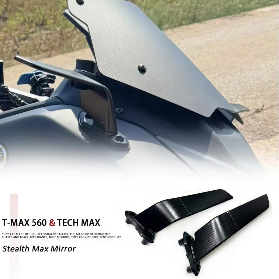 NUEVO Espejos retrovisores ajustables de aluminio CNC para motocicleta Yamaha Tmax560 Tech Max 2025 Foto 1 de 4
