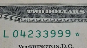 2017A Star Note $2 Two Dollar Bill Fancy Serial Number Circulated But Still Nice - Picture 1 of 3