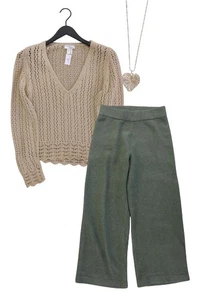 Completo moda donna taglia S con Heine maglione taglia 36/38 e collana - Picture 1 of 10